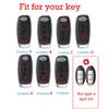 KUNIO 3/4/5 Button Leather Metal Car Key Fob Cover Case Fit for Nissan Rogue Pathfinder 2025 Altima Teana Kicks 2023 Sentra 2024 Key Protective Cover Key Holder Accessories Gray-Long Keychain view 2
