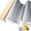 Silver Super Gloss Vinyl Wrap Auto Car Sticker Decal Film Sheet Bubble Free Air Release Technology with Tool Set 1.6FTx5FT view 1