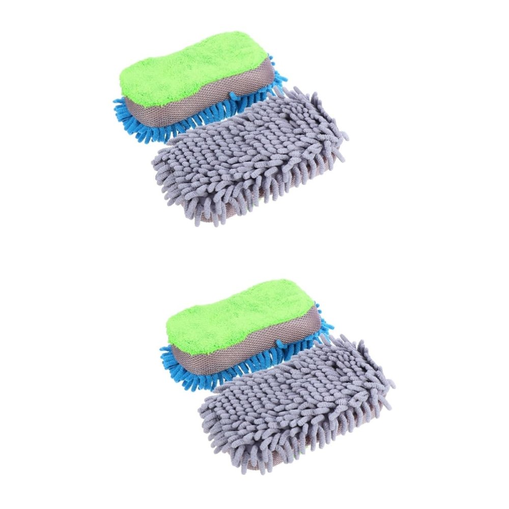 CALLARON 4pcs Car Cleaning Sponge Blocks Auto Wash Gadget for Car Washing Lightweight and Portable Microfiber Cleaning Tool