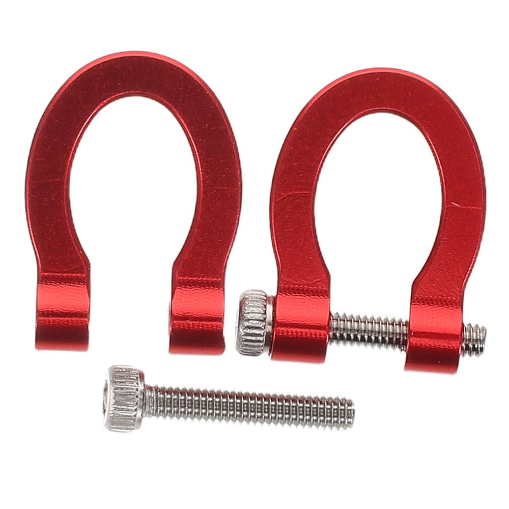 Amosfun 2pcs Aluminum Alloy Tow Hook for Model Cars Easy to Install Towing Shackle Trailer Hook for Crawler Trucks Functional Towing Accessory Versatile Compatibility Various Models