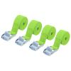 PATIKIL 1" x 5 ft Lashing Strap with Buckles, 2 Pcs Cam Buckle Tie Down Straps Adjustable Heavy Duty Secure Cinch Straps Up to 551 lbs for Cargo Kayak Bicycles, Fluorescent Green view 1