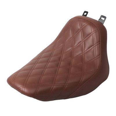 YDLMT Brown Front Driver Solo Seat Cushion Pillion Fit for Harley Softail Heritage Classic FLSTC Deluxe FLSTN EFI FLSTNI 2006-2017