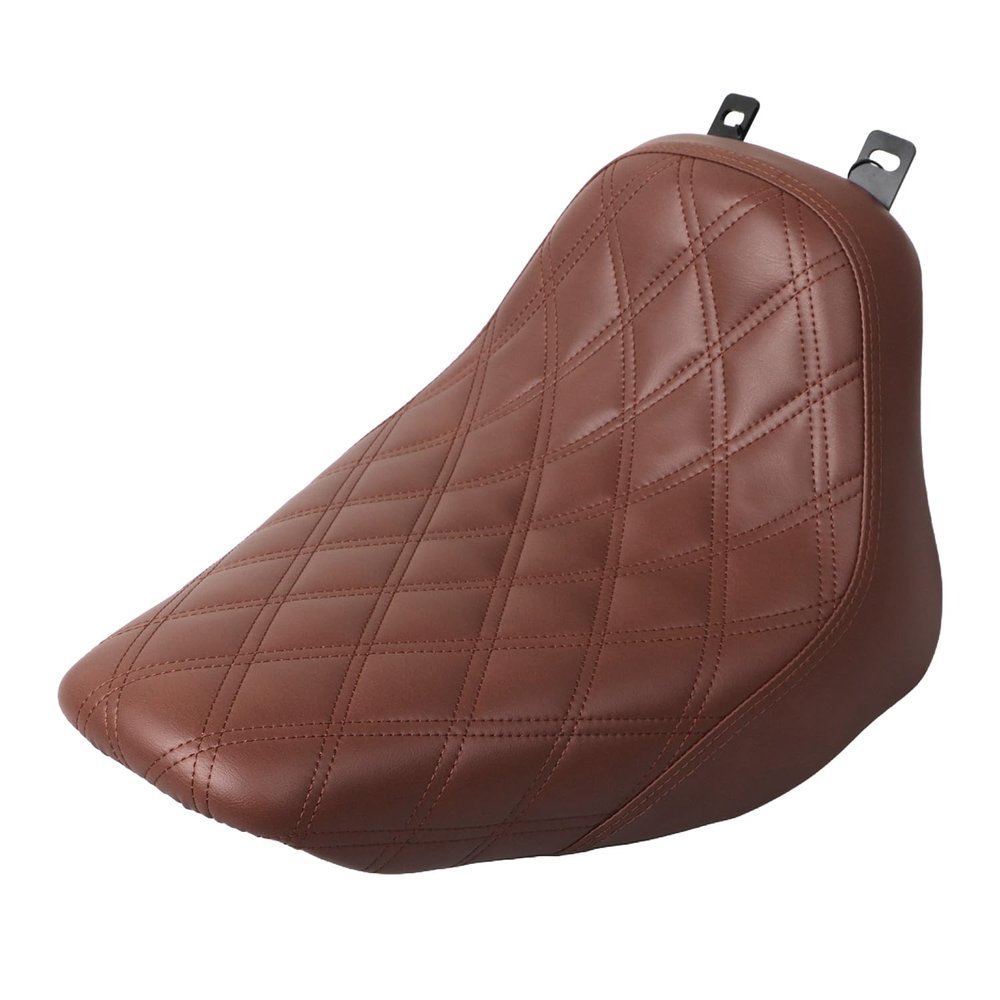 YDLMT Brown Front Driver Solo Seat Cushion Pillion Fit for Harley Softail Heritage Classic FLSTC Deluxe FLSTN EFI FLSTNI 2006-2017