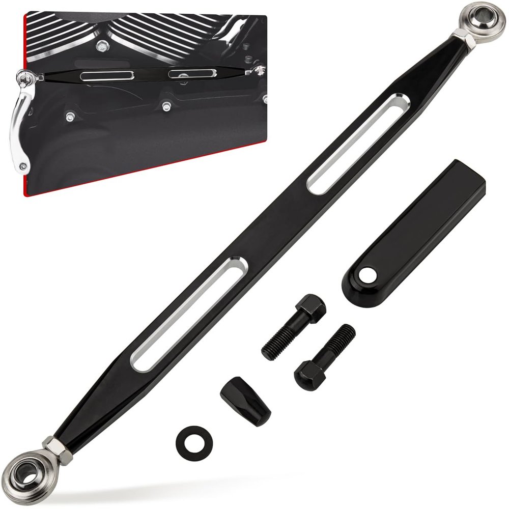 HAZAWA Shift Linkage Rod Gear Shifter Lever Compatible for Harley Davidson Road King Touring Softail Dyna Street Glide 1986-2024 (Slot, Black)
