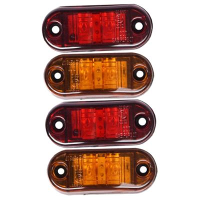 Vaguelly 4Pcs LED Marker Lights for Trucks Amber and Red Side Indicator Lights Easy Installation for Campers and Trailers