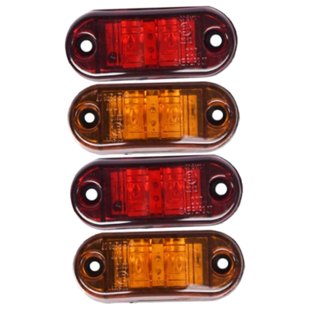 Vaguelly 4Pcs LED Marker Lights for Trucks Amber and Red Side Indicator Lights Easy Installation for Campers and Trailers