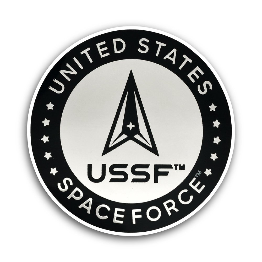 2 (Pieces) 3" and 5" United States Space Force Official Emblem Sticker, Waterproof Vinyl Decals for Many Purpose Like Cars, Trucks, Laptops, Phones, Windows and More