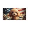 NGZ Poodle Floral License Plate, Art American Flag Daisy Flowers Painting Aluminum License Plate Suitable for Car, RVs, Bars, Fences, garages, Veterans Day, etc. 12x6 Inch view 1
