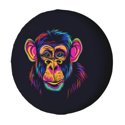 Foruidea Funny Funky Monkey Spare Tire Cover Dust-Proof Wheel Tire Cover Fit Trailer, RV, SUV and Many Vehicle 14 Inch
