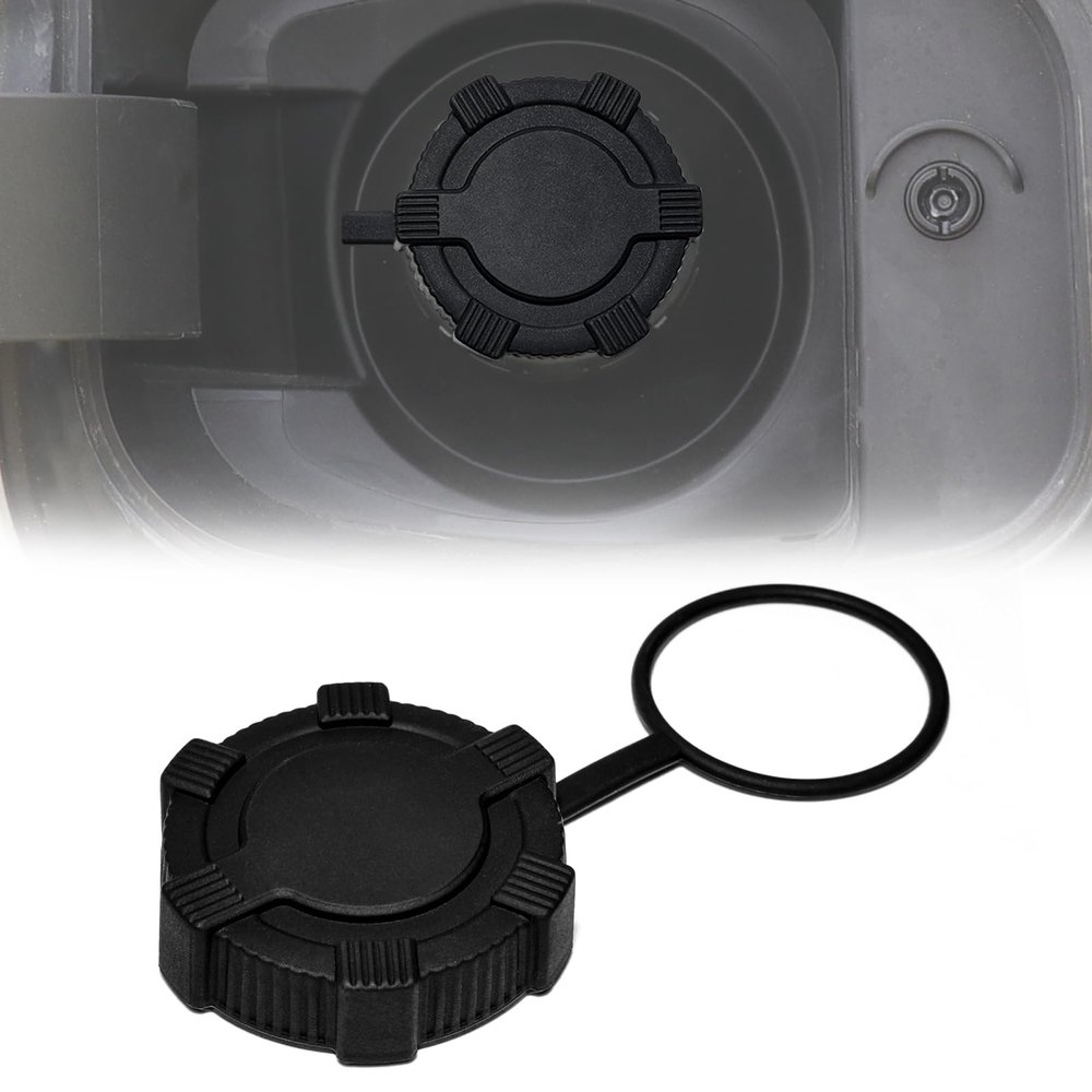 BESTAOO Fuel Filler Cover Tethered 2.29 inch ID, Capless Gas Cap Dirt, Water & Dust Cover and Fuel Funnel Bundle Compatible With Ford Bronco 2021-2025/GMC/Chevrolet/Buick/Cadillac, Black