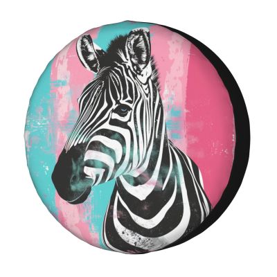 Foruidea Watercolor Zebra Spare Tire Cover Dust-Proof Wheel Tire Cover Fit Trailer, RV, SUV and Many Vehicle 16 Inch