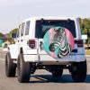 Foruidea Watercolor Zebra Spare Tire Cover Dust-Proof Wheel Tire Cover Fit Trailer, RV, SUV and Many Vehicle 16 Inch view 3