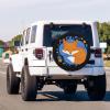 Foruidea Cute Orange Fox Sleeps Spare Tire Cover Dust-Proof Wheel Tire Cover Fit Trailer, RV, SUV and Many Vehicle 15 Inch view 3