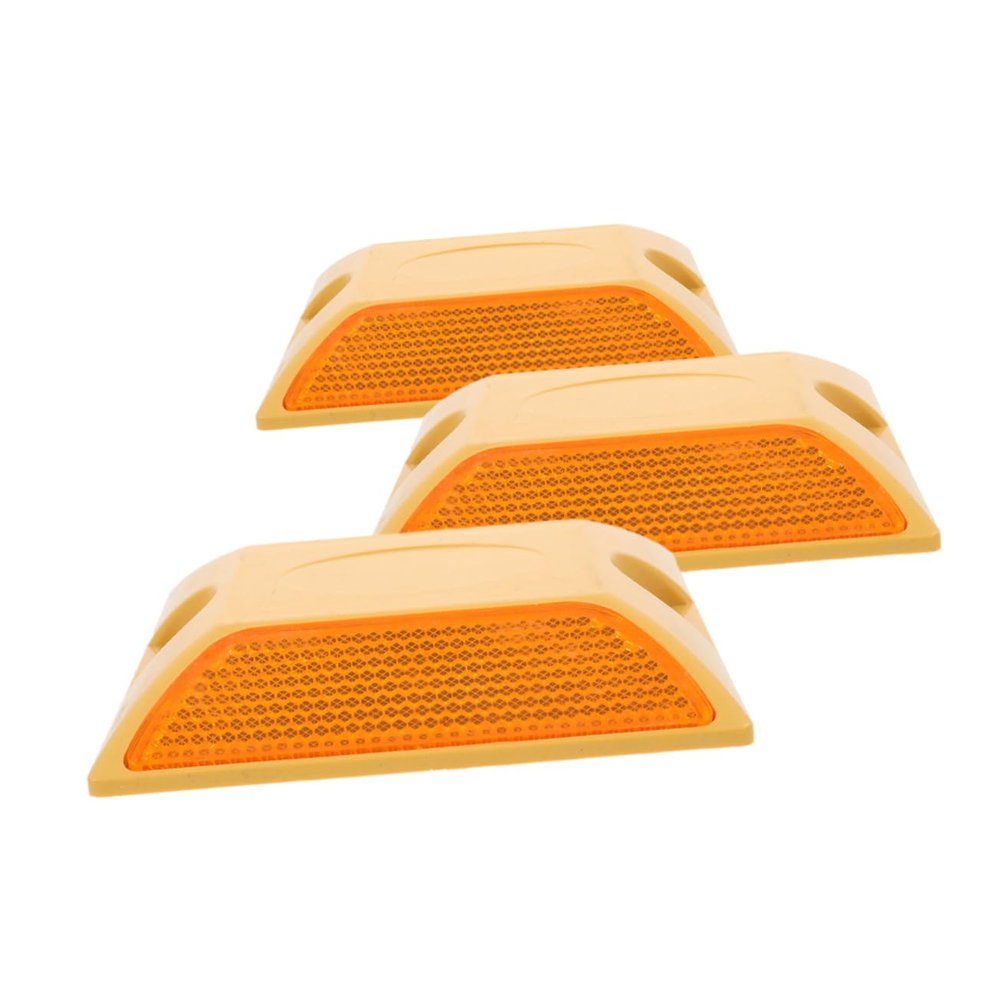 BESTOYARD 3pcs Reflective Road for Driveway and Highway Safety Dual-Sided Plastic Markers Easy Installation Nighttime Visibility
