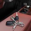 ROLMZJX Handmade Metal Keychains, Car Key Chain, Stainless Key Chain With Small Dinosaur Pendant, Chain Ring Clip Holder Organizer for Home Car Keys Key Finder Women Men(Silvery) view 2