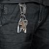 ROLMZJX Handmade Metal Keychains, Car Key Chain, Stainless Key Chain With Small Dinosaur Pendant, Chain Ring Clip Holder Organizer for Home Car Keys Key Finder Women Men(Silvery) view 3
