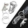 ROLMZJX Handmade Metal Keychains, Car Key Chain, Stainless Key Chain With Small Dinosaur Pendant, Chain Ring Clip Holder Organizer for Home Car Keys Key Finder Women Men(Silvery) view 4