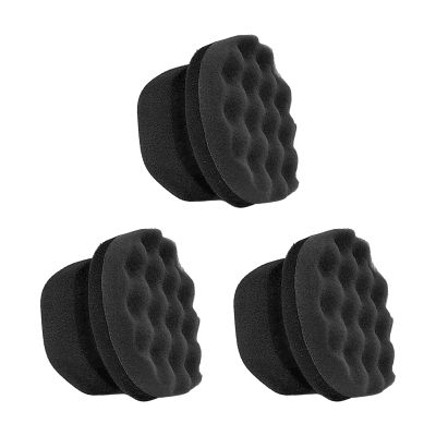 KVAEY 3 PCS Tire Dressing Applicator Pads, Reusable Hex Grip Tire Shine Applicator Polishing Sponge Pads, Wheel Tire Shine Detailing Foam for Most Vehicles, Car Accessories (Black, 4.33")