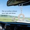 DXNQ Bling Initial Car Rear View Mirror Ornament, Crystal Sparkling Cute Letter Charm Pendant Auto Decor, Hanging Lucky Diamond Initial Charm Car Mirror Bag Ornament for Girl Women (Letter O) view 3