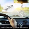 DXNQ Bling Initial Car Rear View Mirror Ornament, Crystal Sparkling Cute Letter Charm Pendant Auto Decor, Hanging Lucky Diamond Initial Charm Car Mirror Bag Ornament for Girl Women (Letter O) view 4