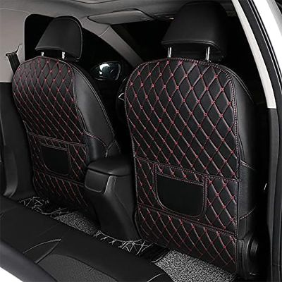 RVQWXDMR Car Seat Back Anti-Kick Protector Mats for Acura MDX 2001-2024, Waterproof Non-Slip Shock Absorbent Organizer, Scratch-Proof Back Seat Protectors, Keep Seats Clean,A/Black-Red