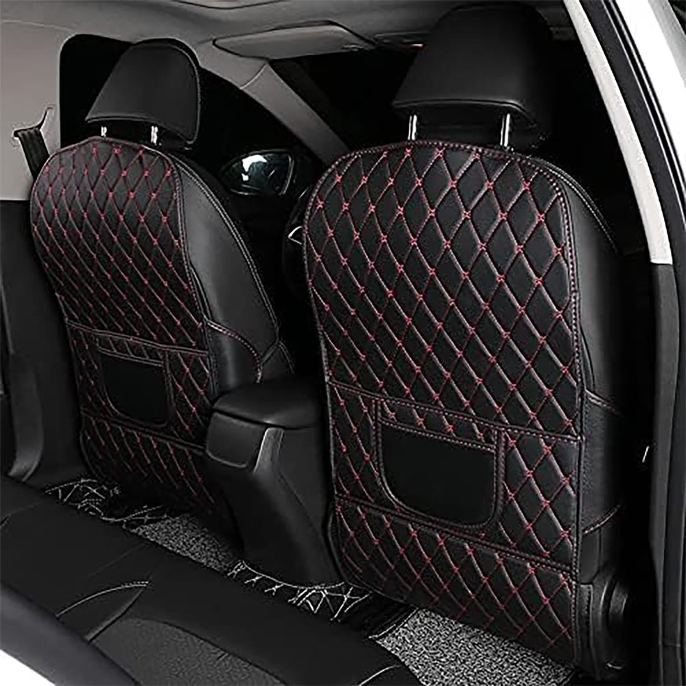 RVQWXDMR Car Seat Back Anti-Kick Protector Mats for Acura MDX 2001-2024, Waterproof Non-Slip Shock Absorbent Organizer, Scratch-Proof Back Seat Protectors, Keep Seats Clean,A/Black-Red