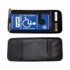 ZIMISI Handicap Placard Holder for Car, Universal Transparent Disabled Parking Permit Sign Protector, Auto Sun Visor Storage Clip Accessories with Pen Holder, Card Slot, Elastic Strap (Black) view 1