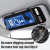 ZIMISI Handicap Placard Holder for Car, Universal Transparent Disabled Parking Permit Sign Protector, Auto Sun Visor Storage Clip Accessories with Pen Holder, Card Slot, Elastic Strap (Black) view 3