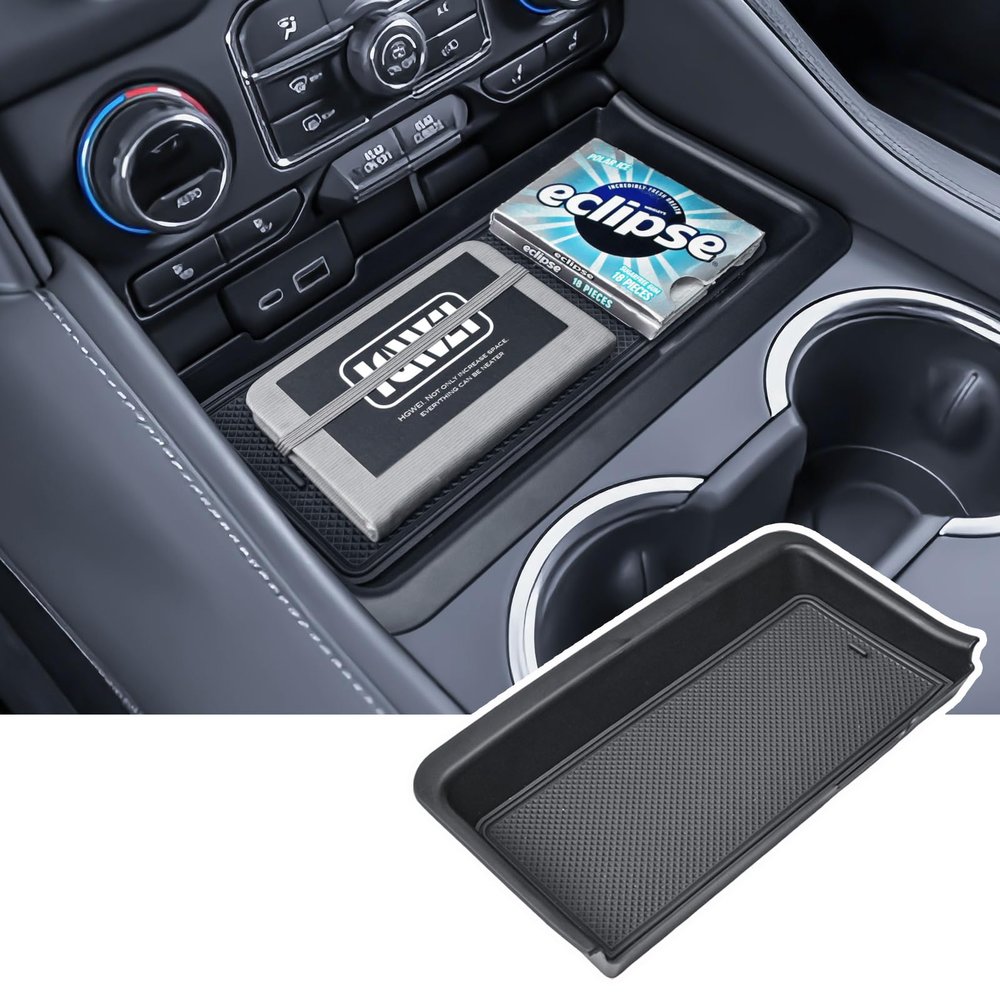 HGWEI Center Console Organizer Compatible with 2021-2024 Chevy Tahoe/Suburban & GMC Yukon/YukonXL Interior Accessories, Armrest Storage Box Secondary Insert Tray (NOT for Denali & Denali Ultimate)