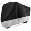 Tokept Motorcycle Cover Waterproof Outdoor Protection with Lock-Holes & Storage Bag Fits up to 104" Motorcycles Vehicle Cover for Harley Davidson Honda Suzuki Kawasaki Yamaha (XXL Black&Silvery) view 1