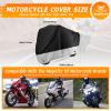 Tokept Motorcycle Cover Waterproof Outdoor Protection with Lock-Holes & Storage Bag Fits up to 104" Motorcycles Vehicle Cover for Harley Davidson Honda Suzuki Kawasaki Yamaha (XXL Black&Silvery) view 2