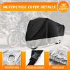 Tokept Motorcycle Cover Waterproof Outdoor Protection with Lock-Holes & Storage Bag Fits up to 104" Motorcycles Vehicle Cover for Harley Davidson Honda Suzuki Kawasaki Yamaha (XXL Black&Silvery) view 3