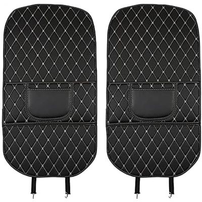 RVQWXDMR Car Seat Back Anti-Kick Protector Mats for GMC Terrain 2010-2025, Waterproof Non-Slip Shock Absorbent Organizer, Scratch-Proof Back Seat Protectors, Keep Seats Clean, B/Black-Beige