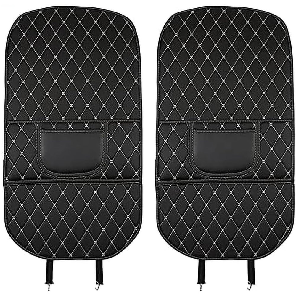 RVQWXDMR Car Seat Back Anti-Kick Protector Mats for GMC Terrain 2010-2025, Waterproof Non-Slip Shock Absorbent Organizer, Scratch-Proof Back Seat Protectors, Keep Seats Clean, B/Black-Beige
