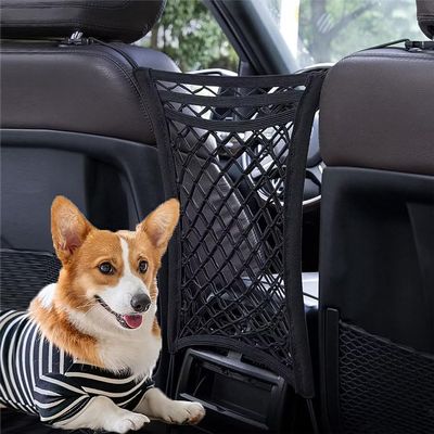 SUNQIQI Car Mesh Organizer for Honda CR-V 1995-2025 RD/RW,Seat Back Net Bag,Barrier of Backseat Pet Kids,Cargo Tissue Purse Holder,Driver Storage Elastic Netting Pouch,A-Big