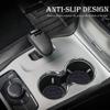 MEAJOO 2 Pack Car Drink Cup Coaster 2.75 Inch Anti-Slip Silicone Mat, Secures Beverages in Place Trendy Auto Accessory for Women & Girls (Black) view 3