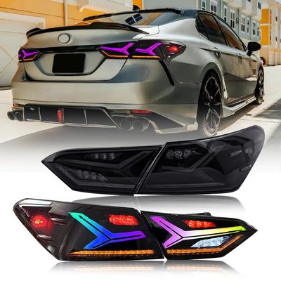 letsdate Taillights Compatible For 8th Gen(XV70) Camry L, LE, SE, XLE, XSE, TRD, Nightshade 2018-2024 w/Start-up Animation w/Amber Switchback Turn Signal, Multicolor DRL