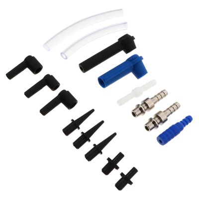 Cabilock 16pcs Car Brake Fluid Exchange Tool Brake Fluid Connector Kit Pump Oil Bleeder for Automotive
