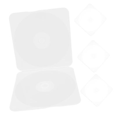 IWOWHERO 4pcs Cd Box Plastic Cd Cases Storage Lid Dvd Holders Compact and Lightweight Storage Boxes for Home Office Travel