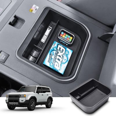 RUNROAD Center Console Organizer Tray Compatible with 2024 2025 2026 Toyota Land Cruiser Prado 250 / Lexus GX550 Accessories, Insert Armrest Storage Tray for Prado 250 GX 550 (Only Fit with Cool Box)