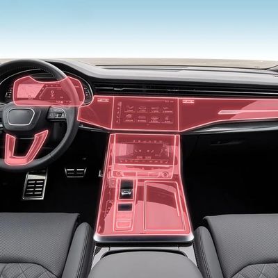 Car Interior Film Dashboard Piano Board Shift Center Console Anti-Scratch Transparent TPU Protection Film Accessoriesfor Audi SQ8 2022-2025 (Style for RHD)