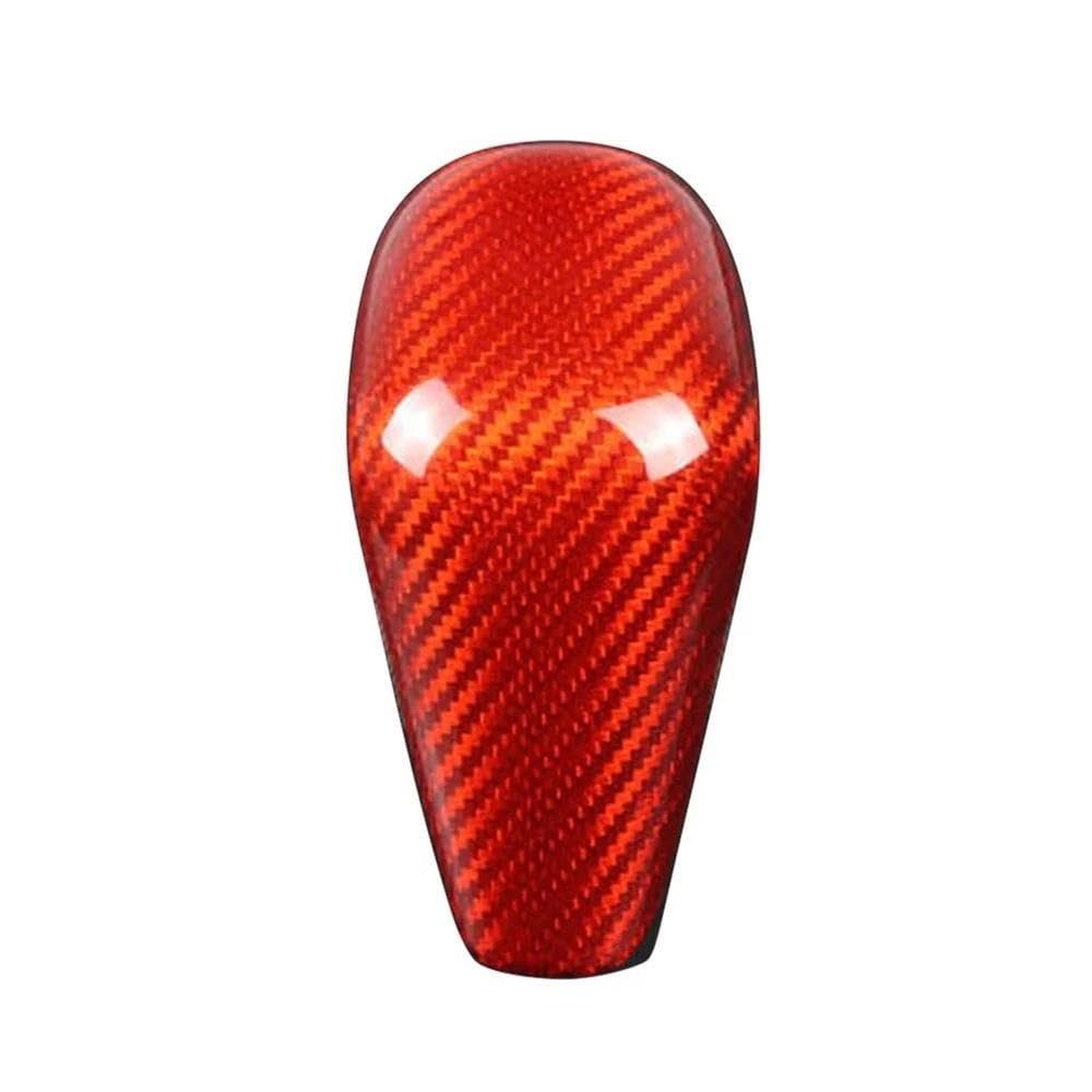 FTRSHNSH Shift Handle Carbon Fiber Car Gear Shift Knob Cover Trim Decoration for A6 2016-2018 A7 2015-2018(Red)