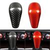 FTRSHNSH Shift Handle Carbon Fiber Car Gear Shift Knob Cover Trim Decoration for A6 2016-2018 A7 2015-2018(Red) view 2