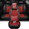 NCNXNN Car Seat Covers for Honda Ridgeline 2010-2026,Leather Waterproof Anti-Slip Four Seasons Universal Seat Cover,Protector Comfort Car Seat Cover with Airbag(Black&Red,5 with Pillows) view 1