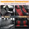 NCNXNN Car Seat Covers for Honda Ridgeline 2010-2026,Leather Waterproof Anti-Slip Four Seasons Universal Seat Cover,Protector Comfort Car Seat Cover with Airbag(Black&Red,5 with Pillows) view 4