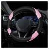 Soft Leather Steering Wheel Cover with Breathable Design and Anti-Slip Grip, Fully Compatible with Tesla, Toyota, Honda, Nissan 14.5-15.2 inch Round Steering WheelSedans and SUVs view 1