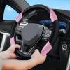 Soft Leather Steering Wheel Cover with Breathable Design and Anti-Slip Grip, Fully Compatible with Tesla, Toyota, Honda, Nissan 14.5-15.2 inch Round Steering WheelSedans and SUVs view 3