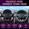 Soft Leather Steering Wheel Cover with Breathable Design and Anti-Slip Grip, Fully Compatible with Tesla, Toyota, Honda, Nissan 14.5-15.2 inch Round Steering WheelSedans and SUVs view 4