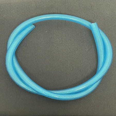 Fuel Line High Pressure Handles Up To 200 PSI 3 Foot Length 3/8 Inch Inner Diameter x 9/16 Inch Outer Diameter Transparent Blue Nylon Interbraid Polyurethane