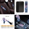 gearider Galaxy Sky Car Accessories Set Auto Seat Cover Steering Wheel Cover Seatbelt Pad Trash Can Armrest Cover Pad Cup Holders Rearview Mirror Cover Handbrake Cover Set, 14 Pack, Pink Blue view 4